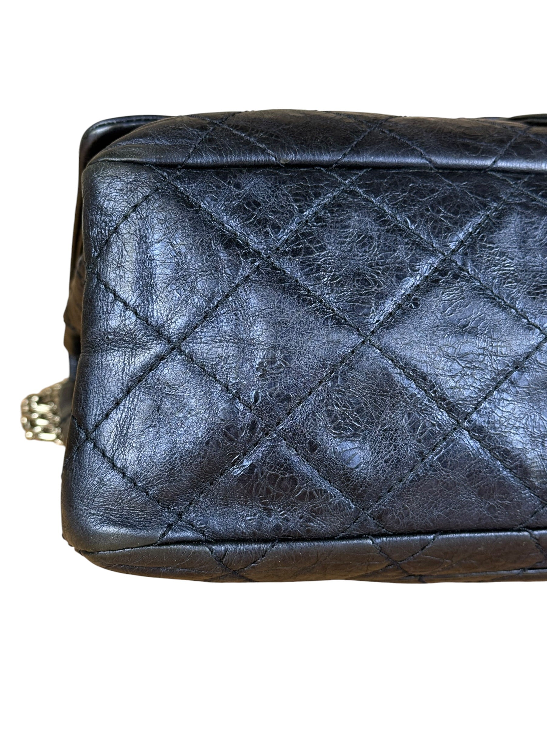 Chanel Blue Metallic Aged Quilted 2.55 Double Flap Bag 2008