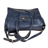 Prada Vintage Muted Blue Leather Glace 2Way Handbag