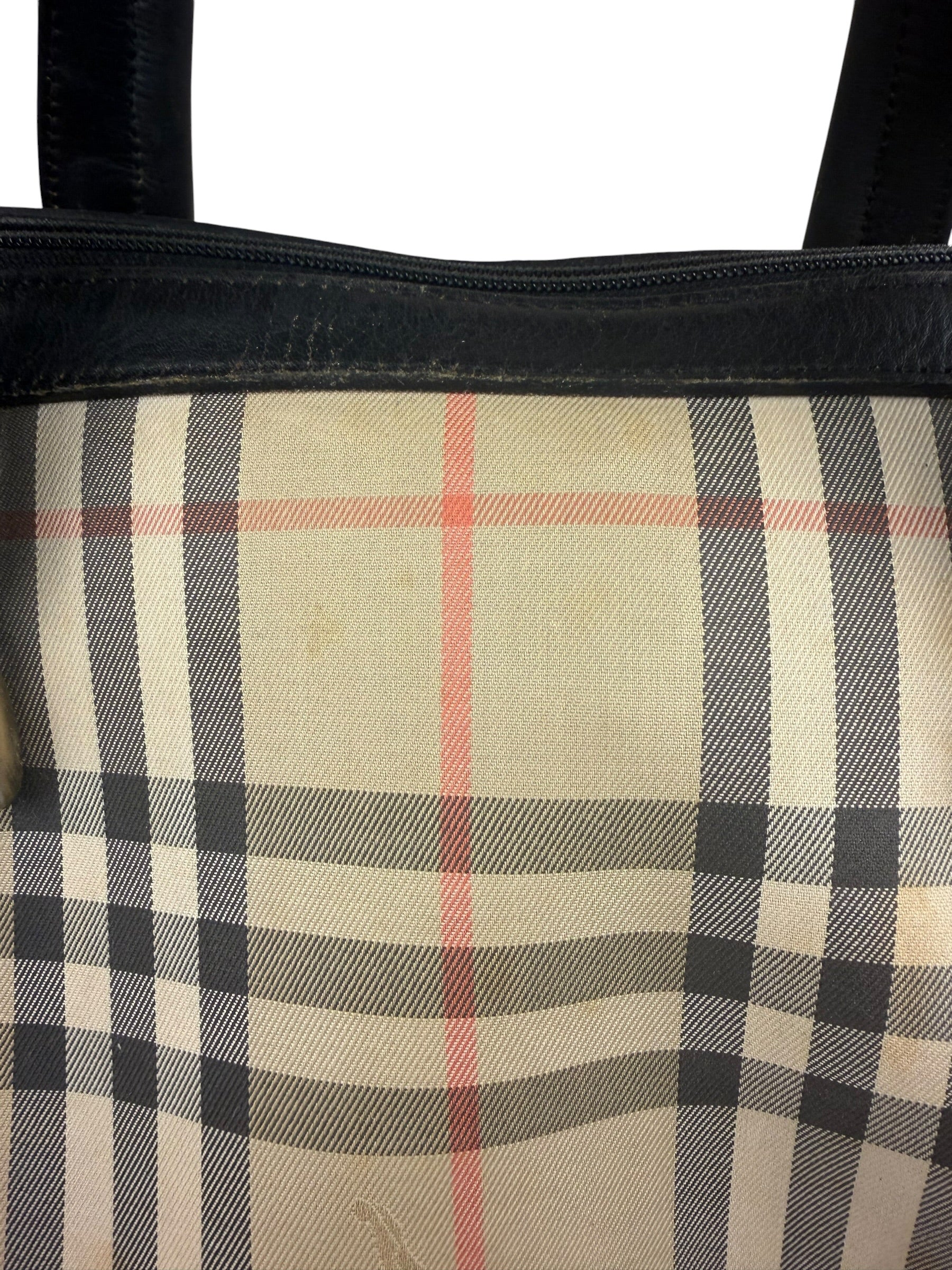 Burberry Vintage Haymarket House Small Boston Bag