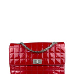 Chanel Red Patent Chocolate Bar Chain Flap Bag 2000