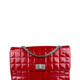 Chanel Red Patent Chocolate Bar Chain Flap Bag 2000