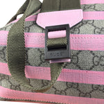 Gucci Pink Stripped Kids GG Supreme Canvas Backpack