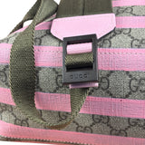 Gucci Pink Stripped Kids GG Supreme Canvas Backpack
