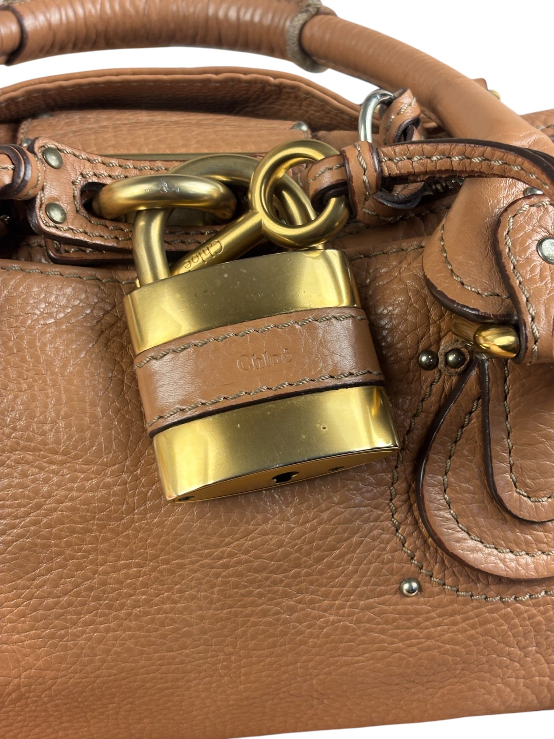 Chloe Vintage Tan Leather Paddington Shoulder Bag