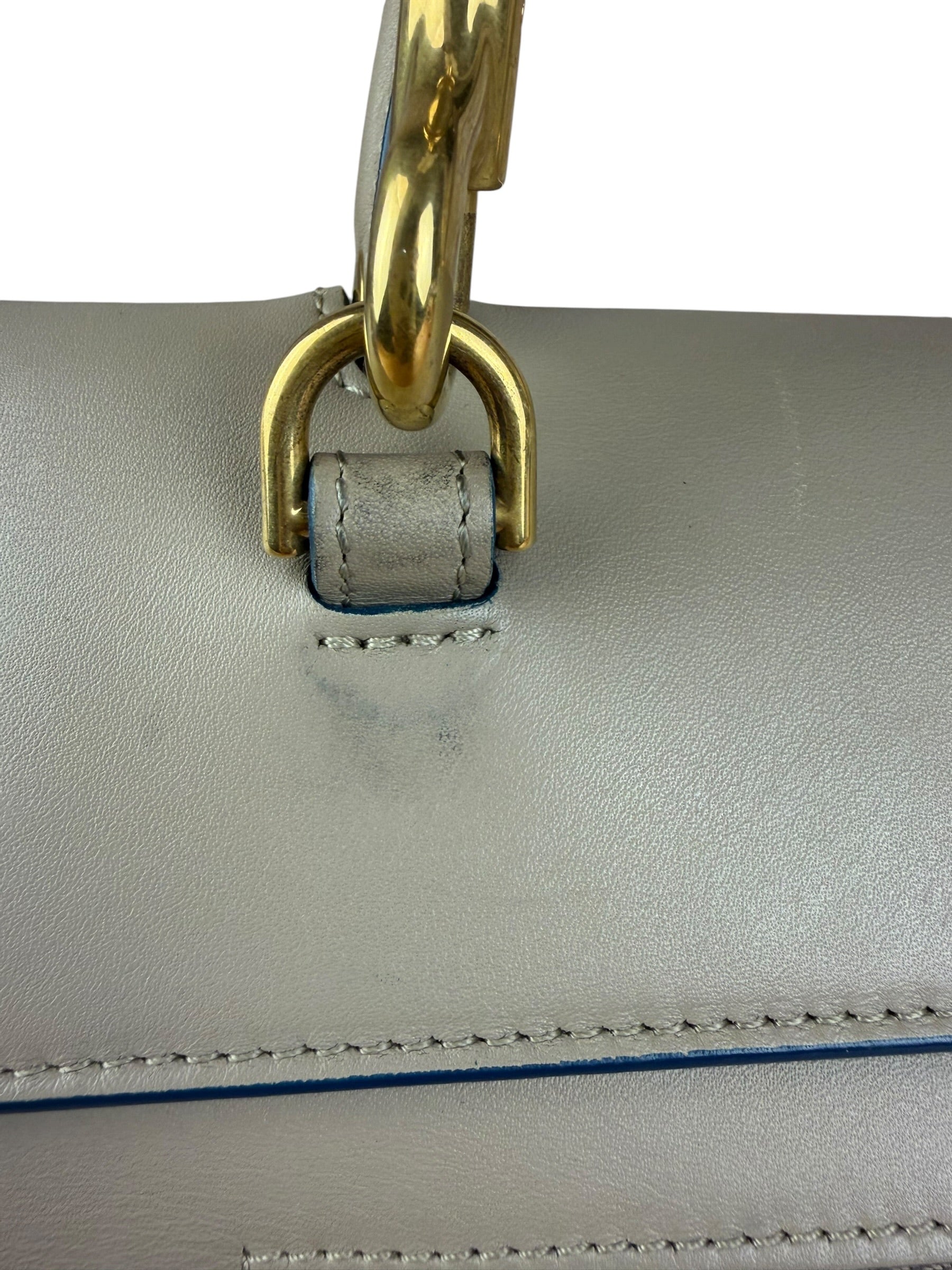 Celine Beige Leather Belt Two Way Bag
