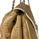 Chanel East/West Accordion Chain Beige Flap Bag 2008