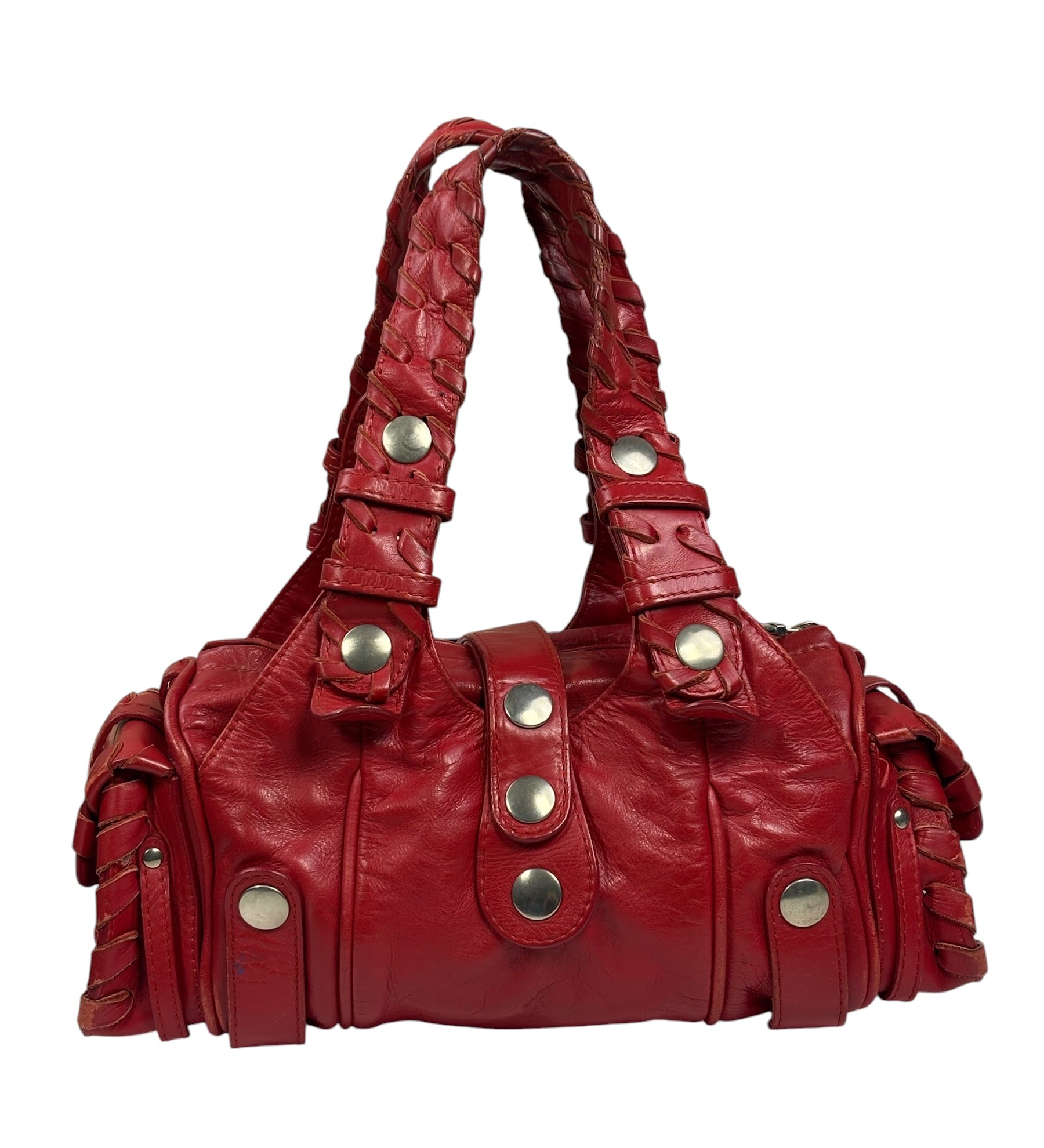 Chloe Red Leather Silverado Shoulder Bag