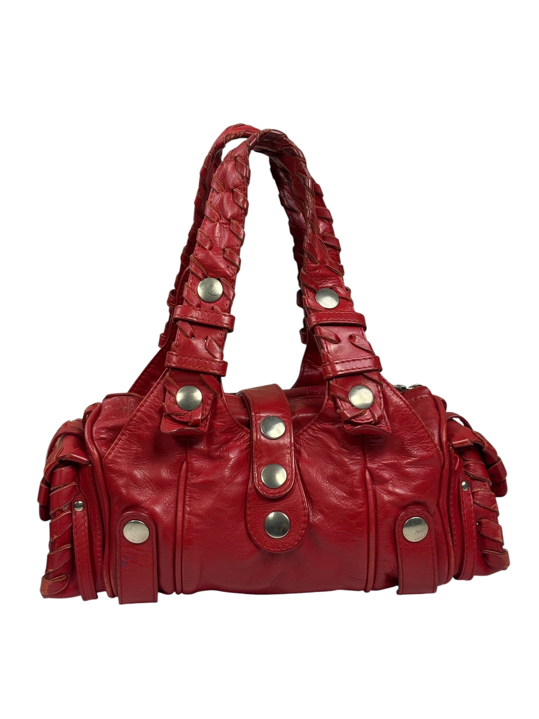 Chloe Red Leather Silverado Shoulder Bag
