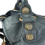 Balenciaga Black Leather Giant Gold City Two-Way Bag 21