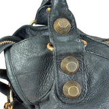 Balenciaga Black Leather Giant Gold City Two-Way Bag 21