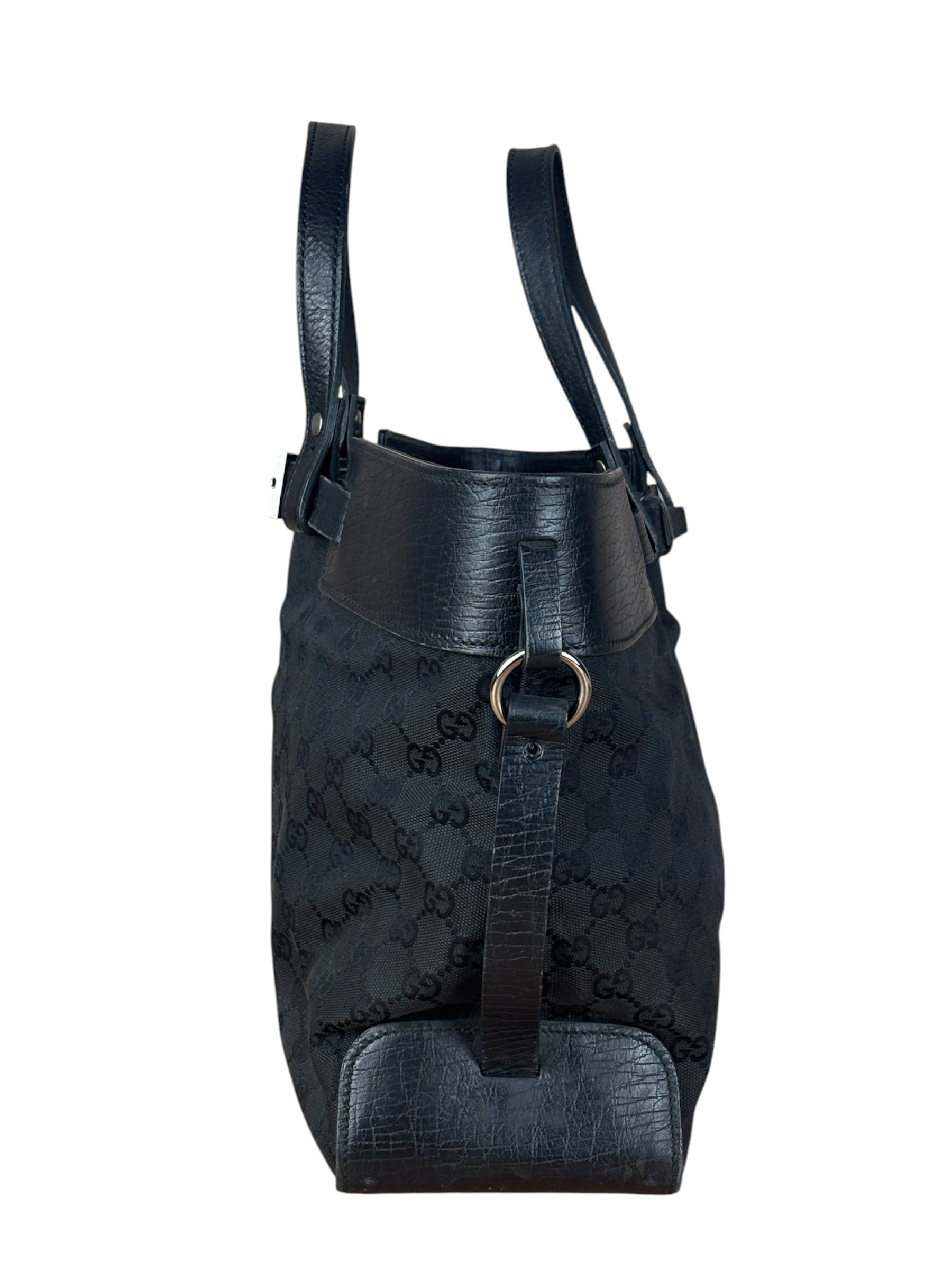 Gucci Black GG Canvas Tote Hand Bag