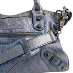 Balenciaga Blue Leather Two-Way First City Bag