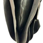 Yves Saint Laurent Black Leather St. Tropez Ruffled Hobo Bag