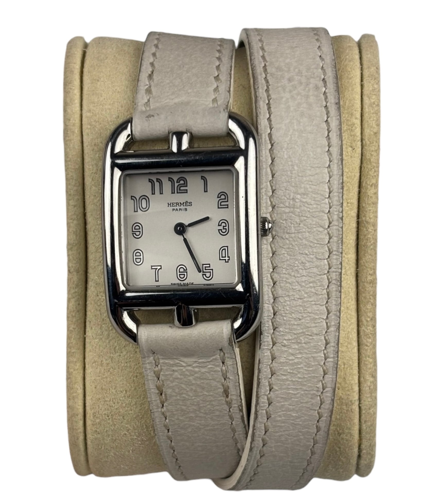 Hermes Cape Cod Double Tour White Strap