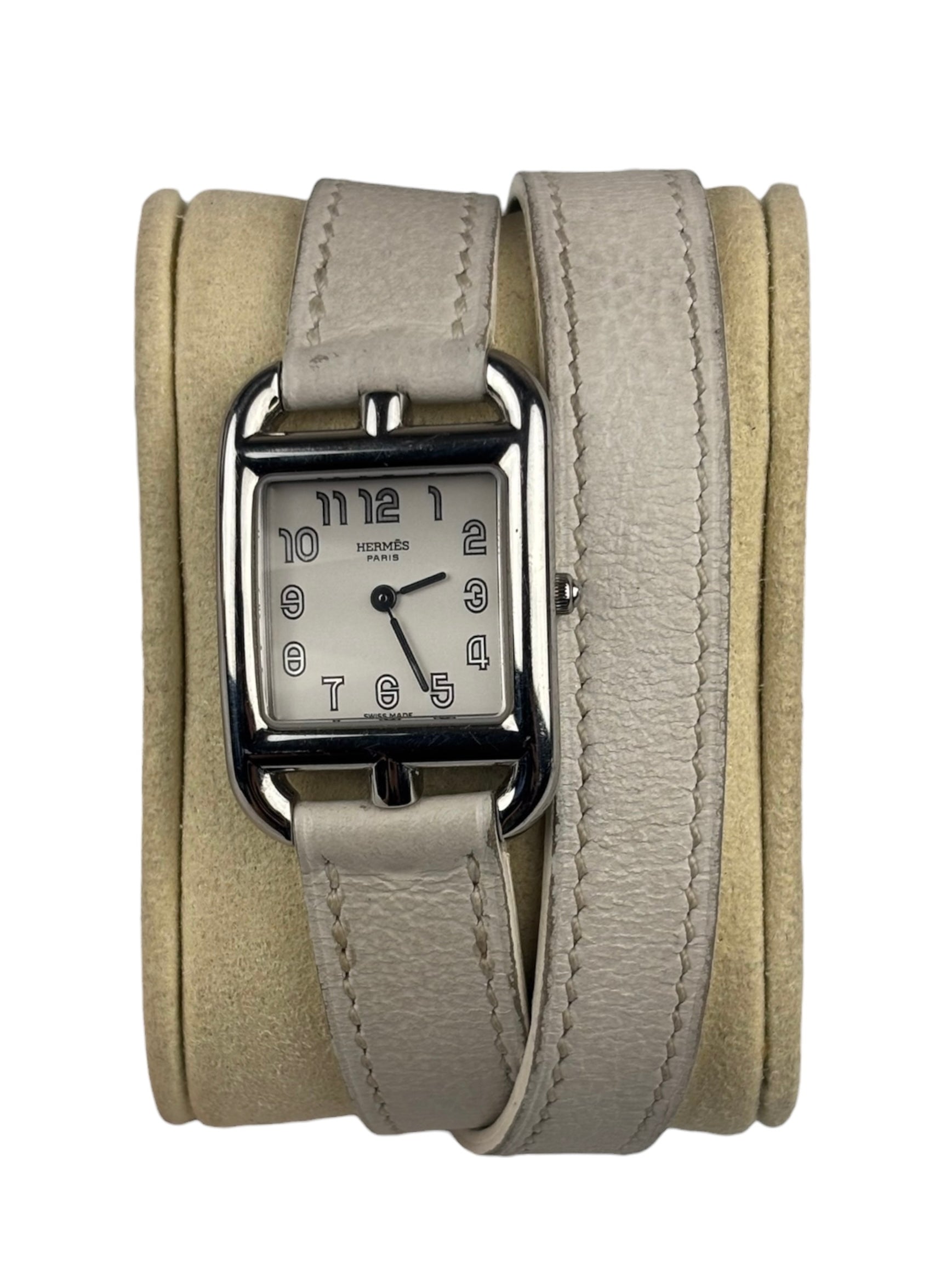 Hermes Cape Cod Double Tour White Strap