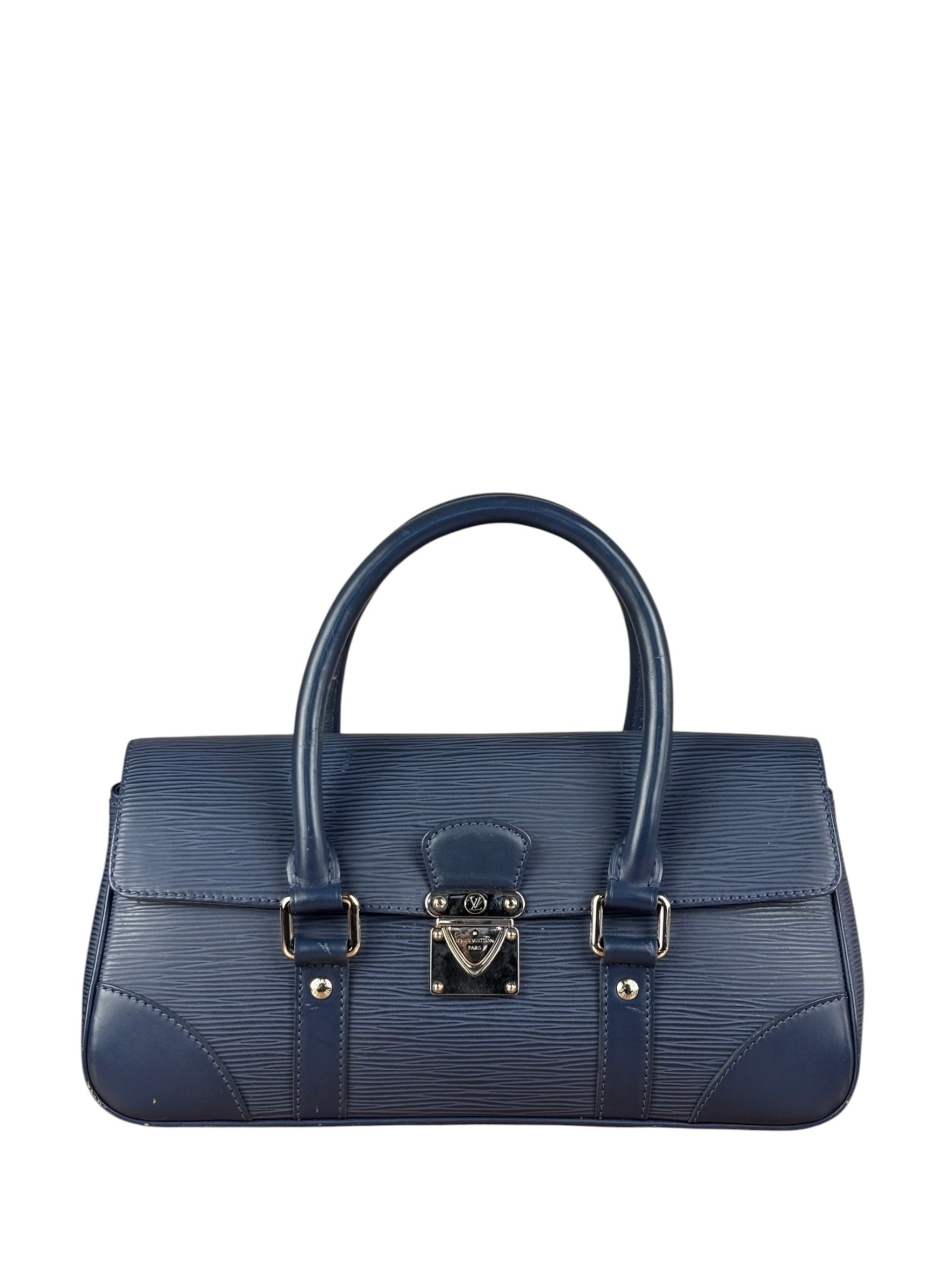 Louis Vuitton Navy Blue Leather Epi Segur Handbag PM