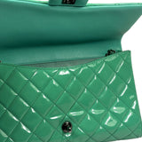 Chanel Green Quilted Patent Leather Flap Bag 2012