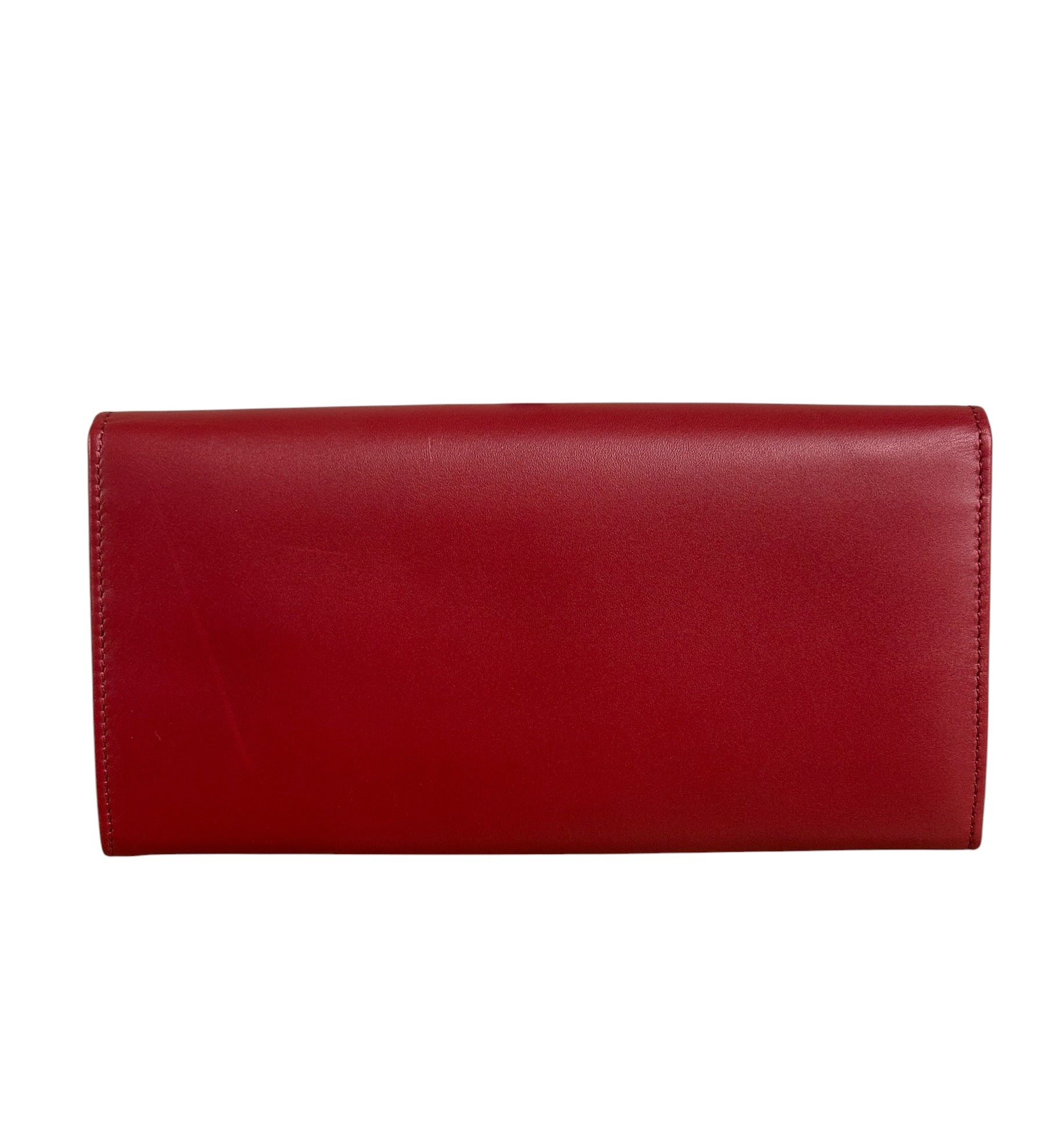 Fendi Red Leather Long Wallet
