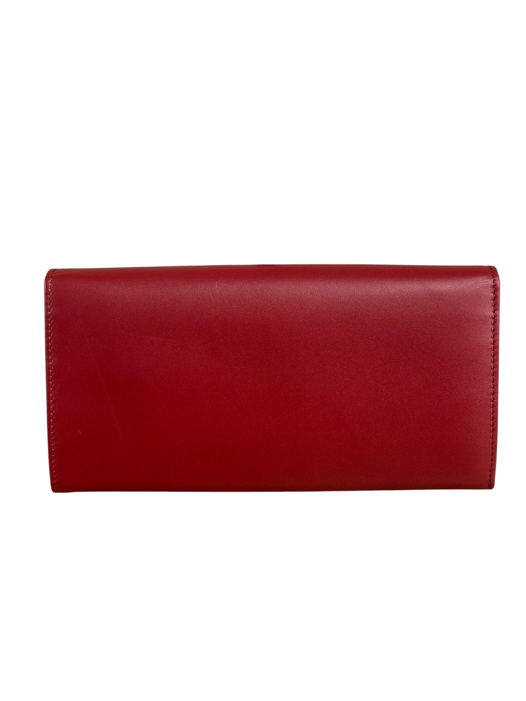 Fendi Red Leather Long Wallet