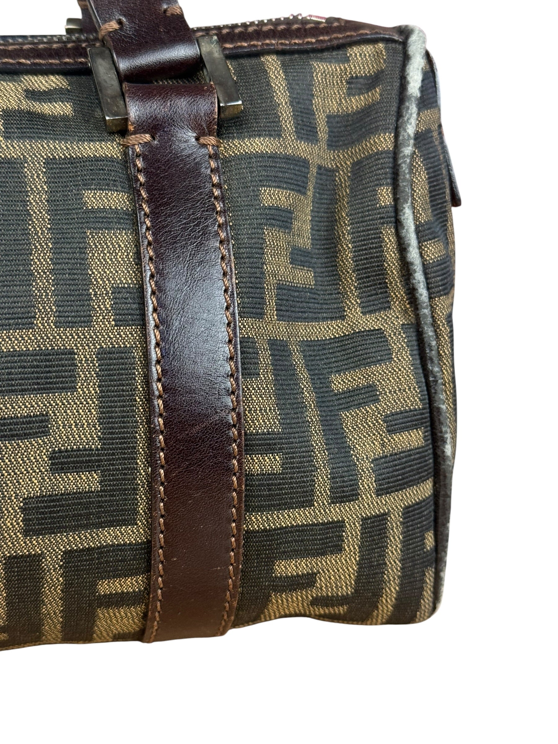 Fendi Vintage FF Zucca Print Mini Boston Handbag
