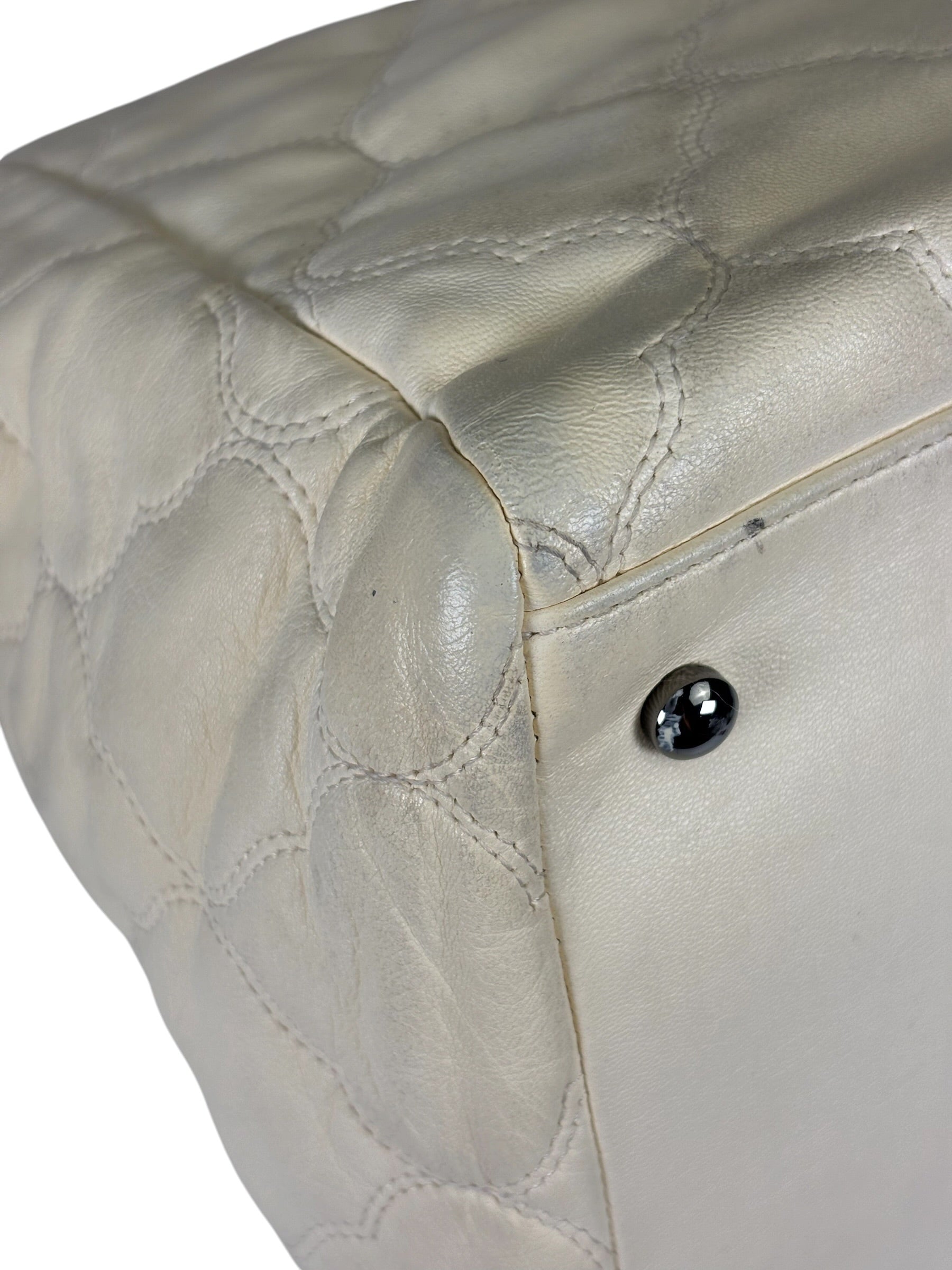 Chanel Beige Quilted Leather  Chain Shoulder Bag 2008