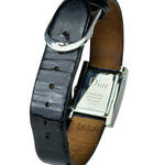 Dior Silver Dial Black Leather Strap D78-100