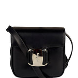 Ferragamo Black Leather Flap Mini Shoulder Bag