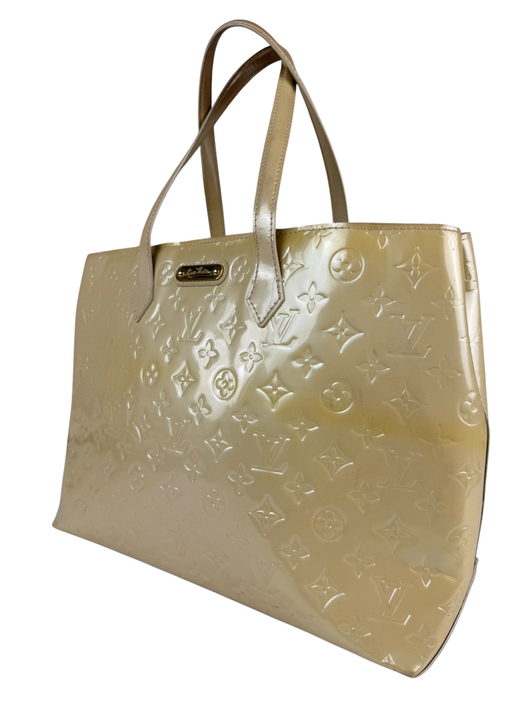 Louis Vuitton Yellow Vernis Wilshire Tote MM