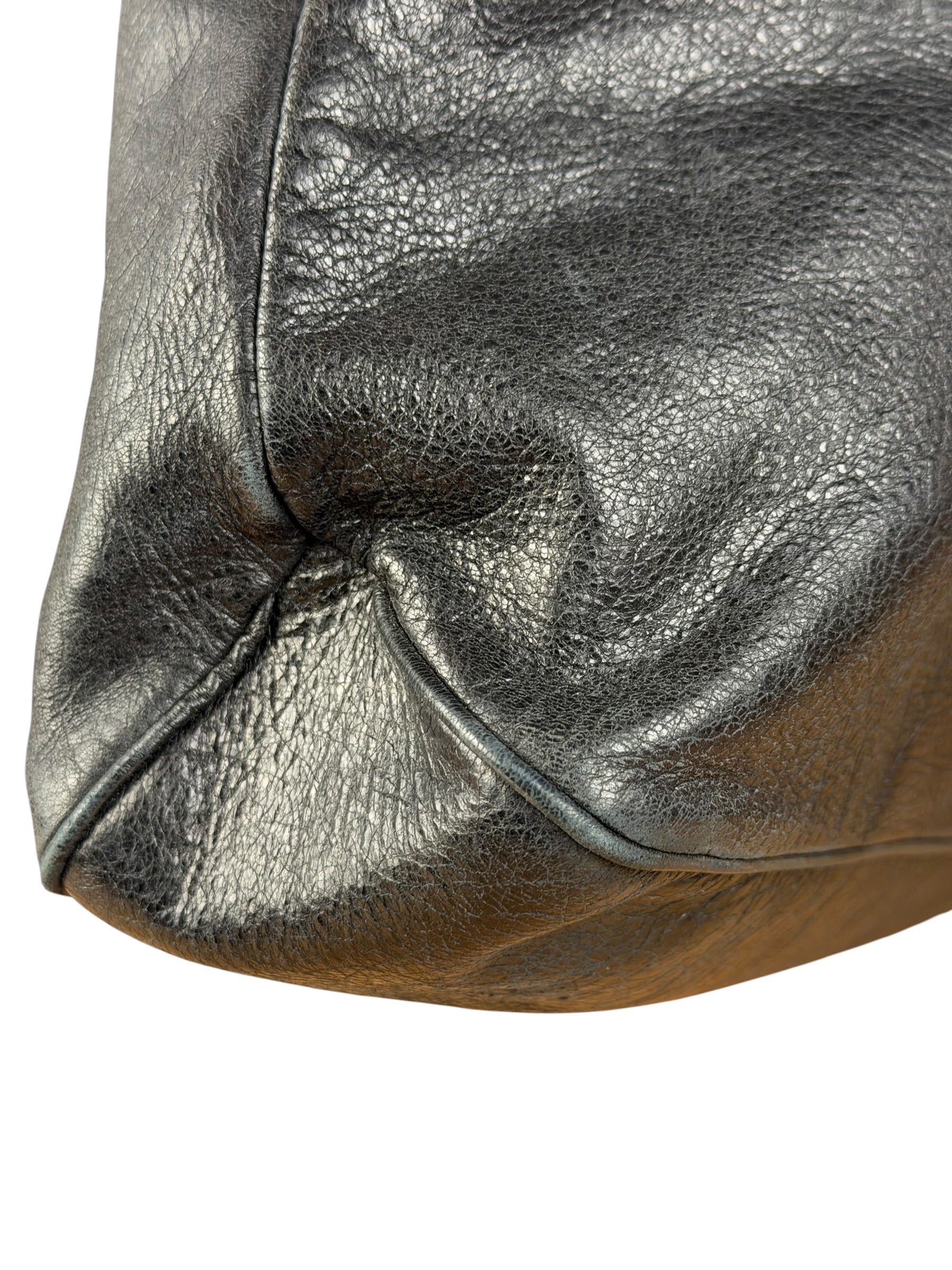 Balenciaga Vintage Black Leather Classic Square Zip Shoulder Tote Bag