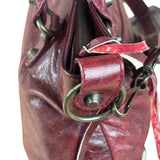 Balenciaga Vintage Burgundy Leather Moto City Two-Way Bag