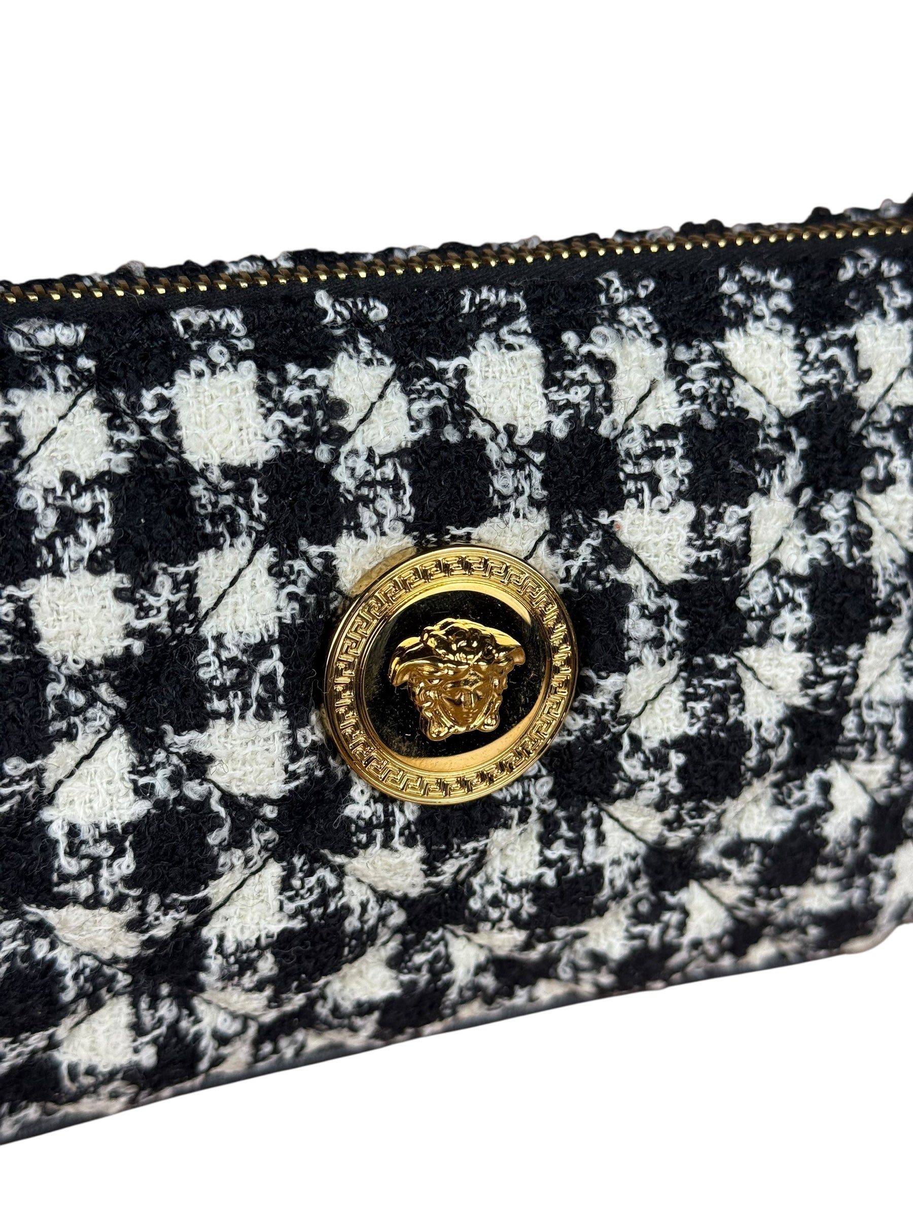 Versace Black/White Tweed Pochette