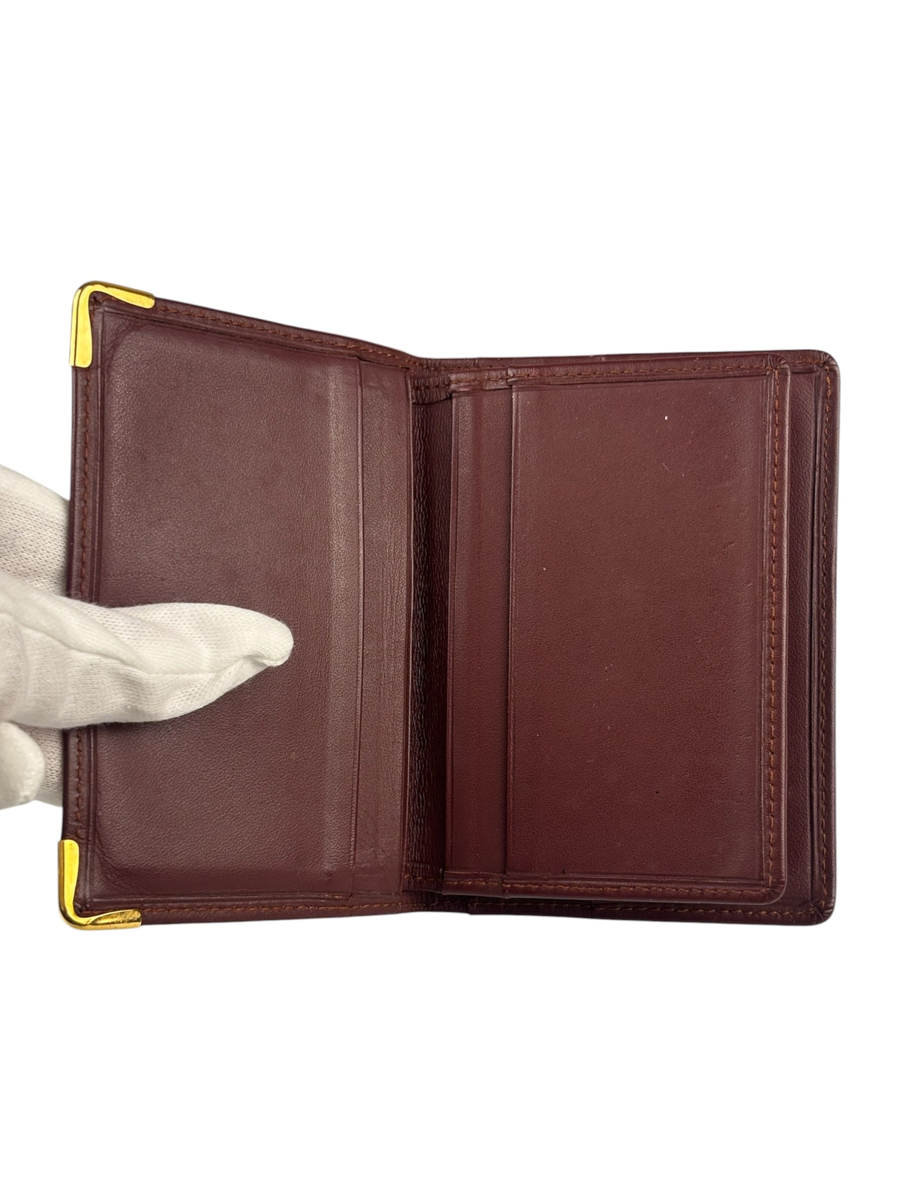 Cartier Vintage Burgundy Leather Wallet