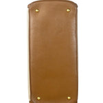 Miu Miu Beige/Brown Bicolor Leather Madras Handbag
