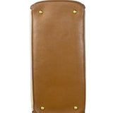 Miu Miu Beige/Brown Bicolor Leather Madras Handbag