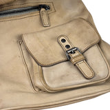 Christian Dior Beige Large Gaucho Double Saddle Shoulder Bag
