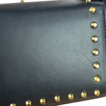Gucci Small Pearl Studded Leather Padlock Crossbody Black