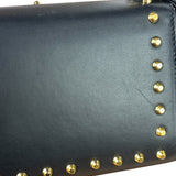 Gucci Small Pearl Studded Leather Padlock Crossbody Black