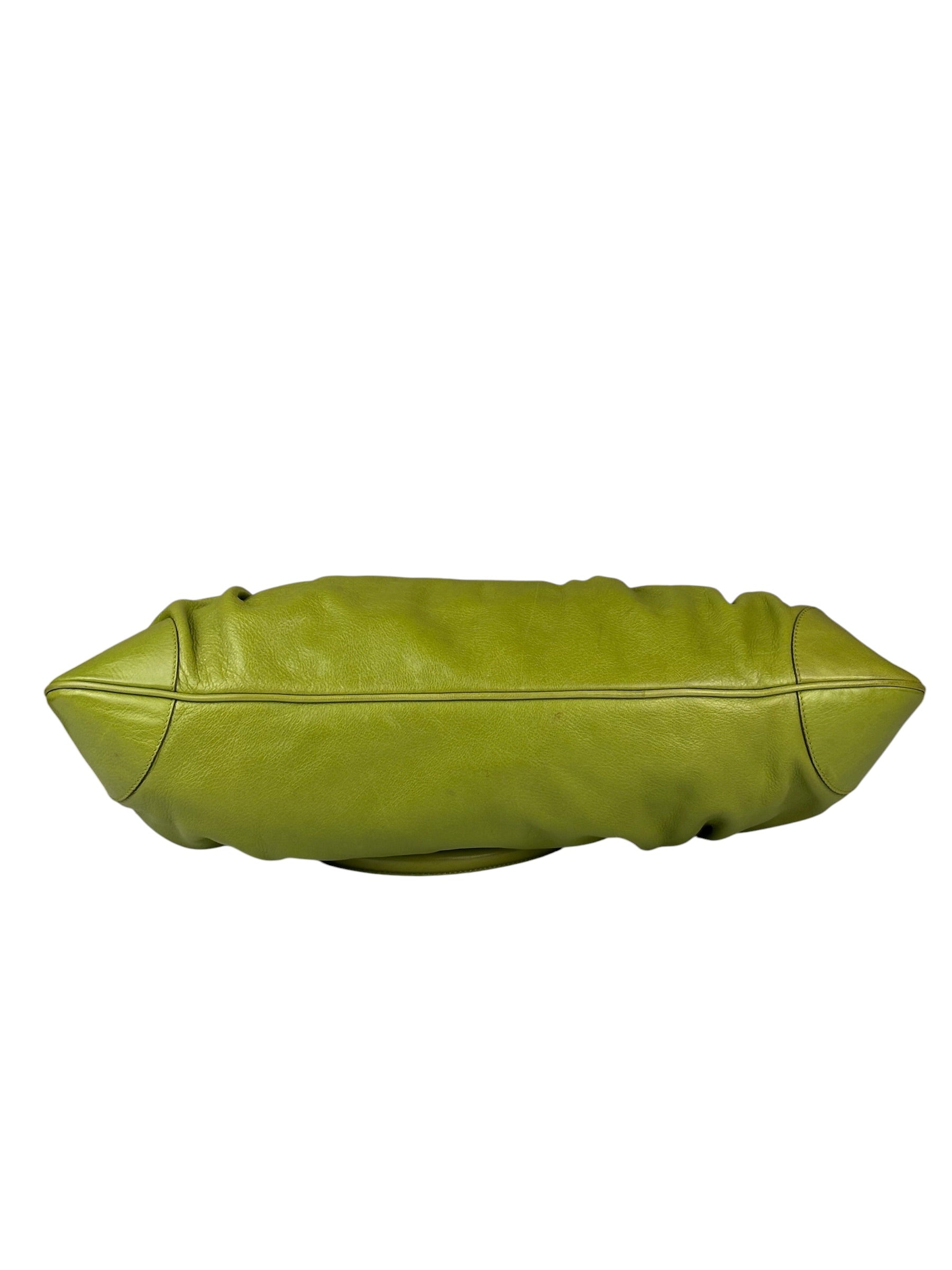 Salvatore Ferragamo Green Leather Marisa Shoulder Bag