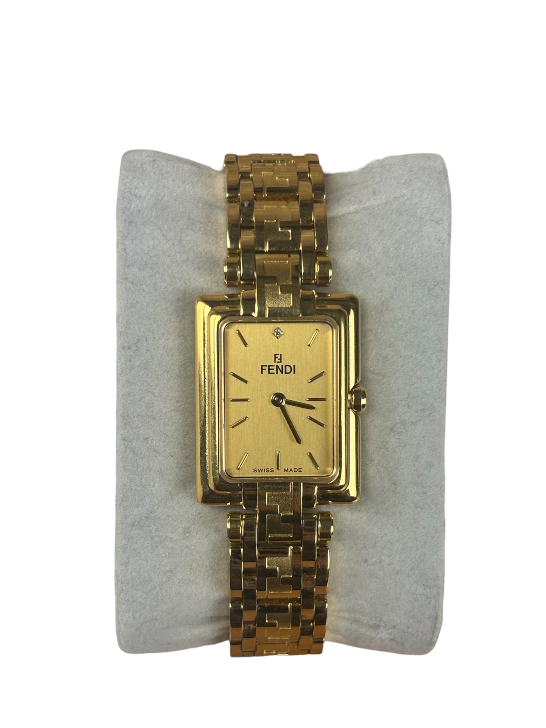 Fendi 730-L Gold Played Champagne Dial Tank