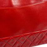 Chanel Vintage Red Quilted Lambskin Tote 1989