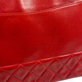 Chanel Vintage Red Quilted Lambskin Tote 1989
