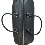 Salvatore Ferragamo Vintage Black Pebbled Leather Tote Bag