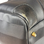Fendi Grey/Black Leather Striped Boston Bag