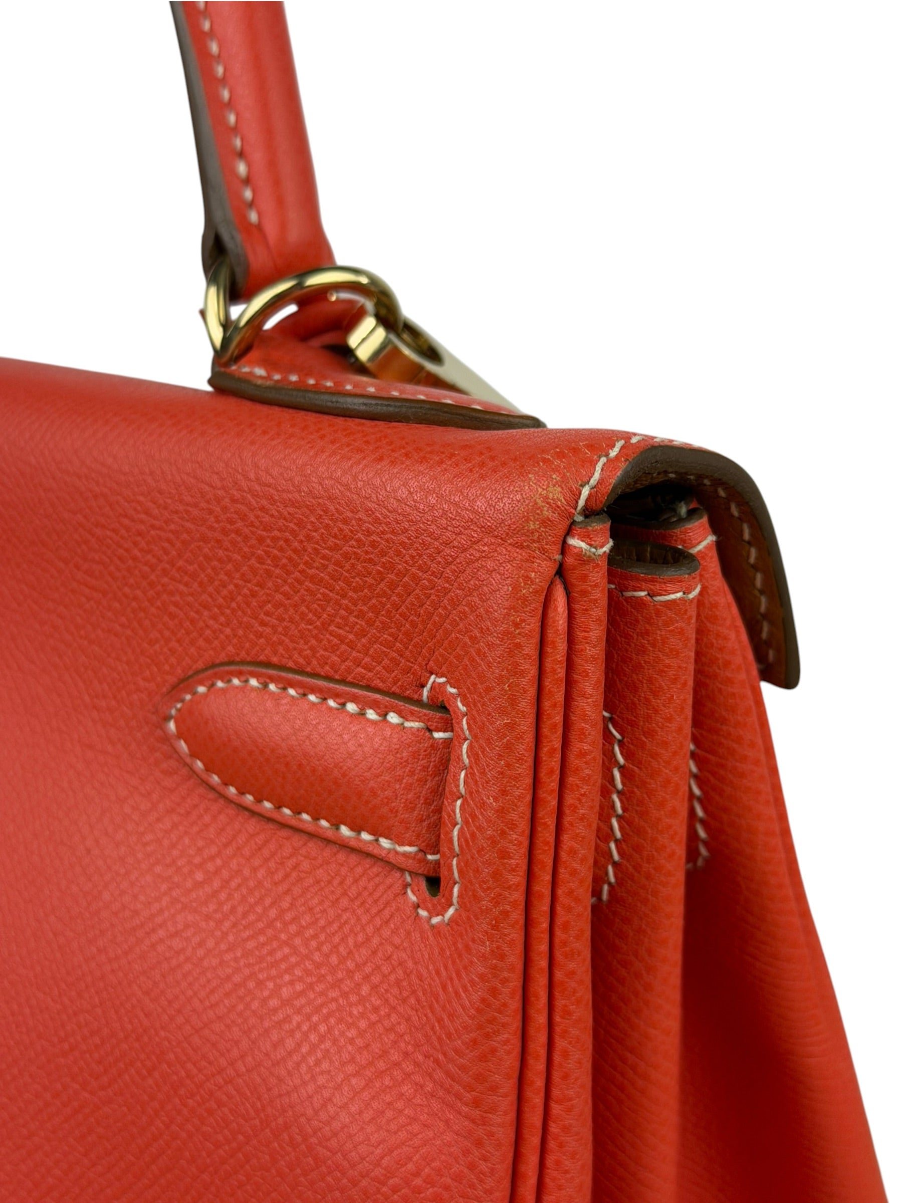 Hermes Coral-Red Epson Casaque Togo Kelly 32