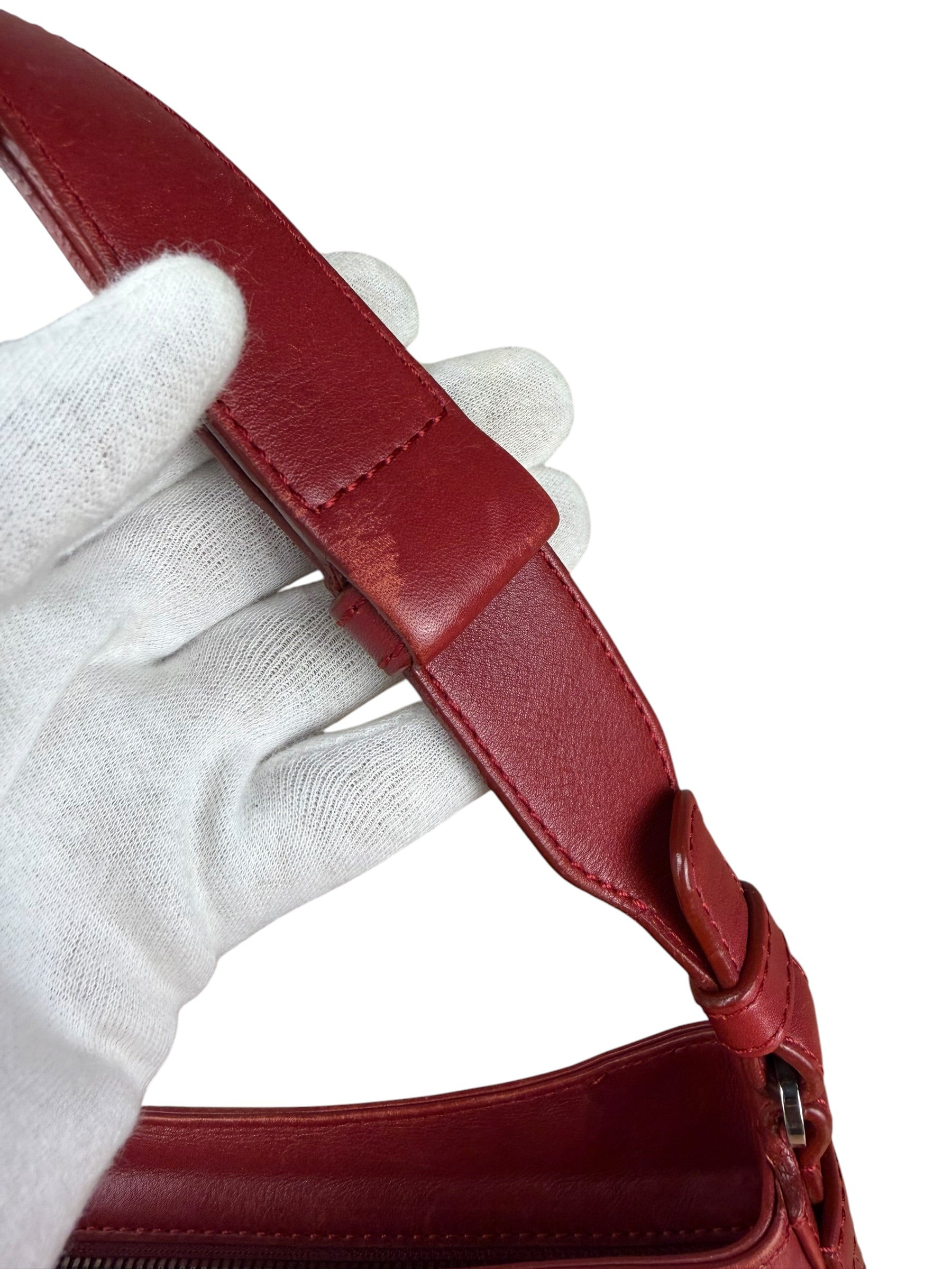 Loewe Vintage Red Leather Shoulder Bag