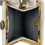 Christian Dior Vintage White Honeycomb Print Mini Coin Pouch