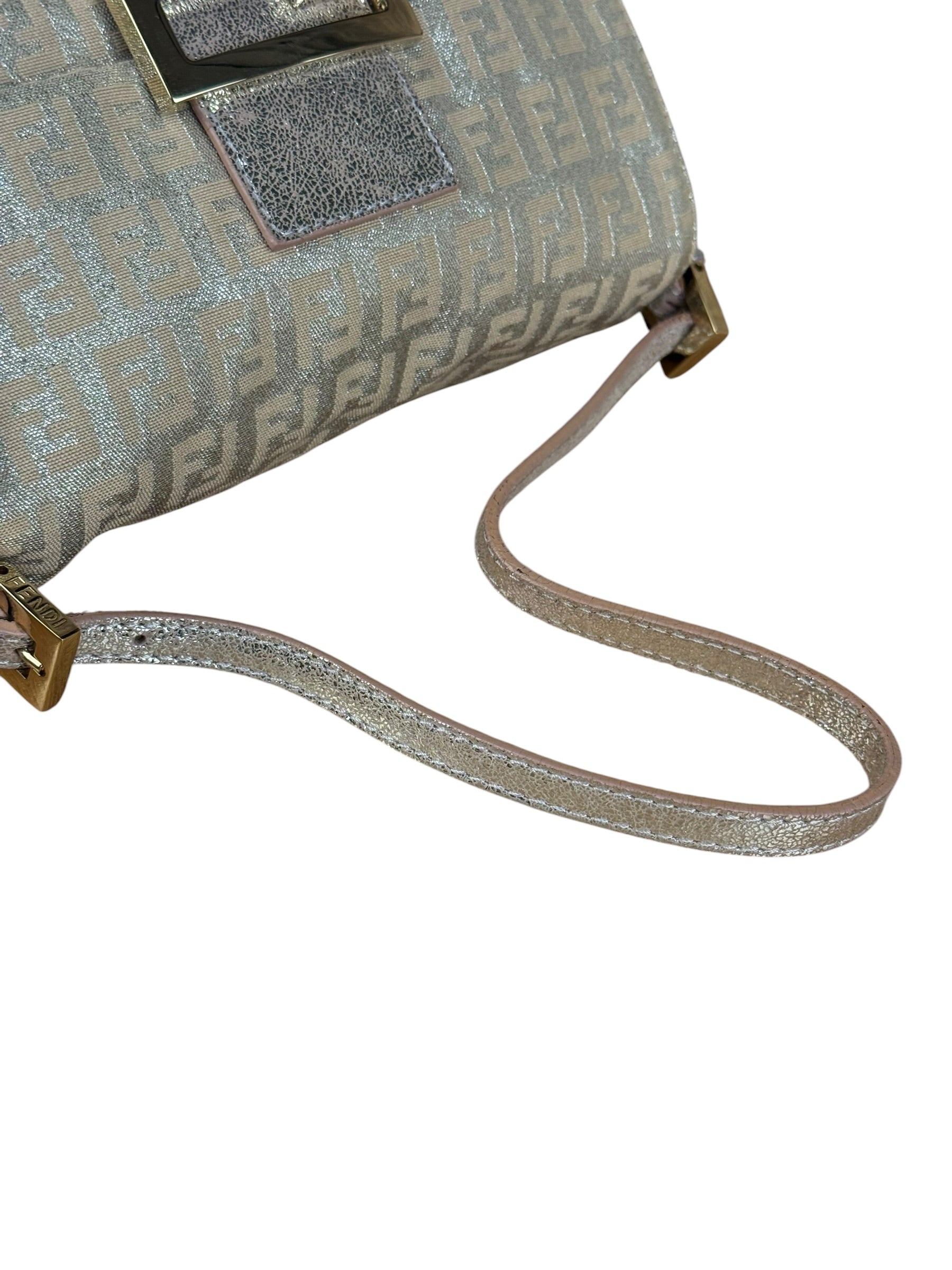 Fendi Vintage Metallic Jacquard Mini Baguette