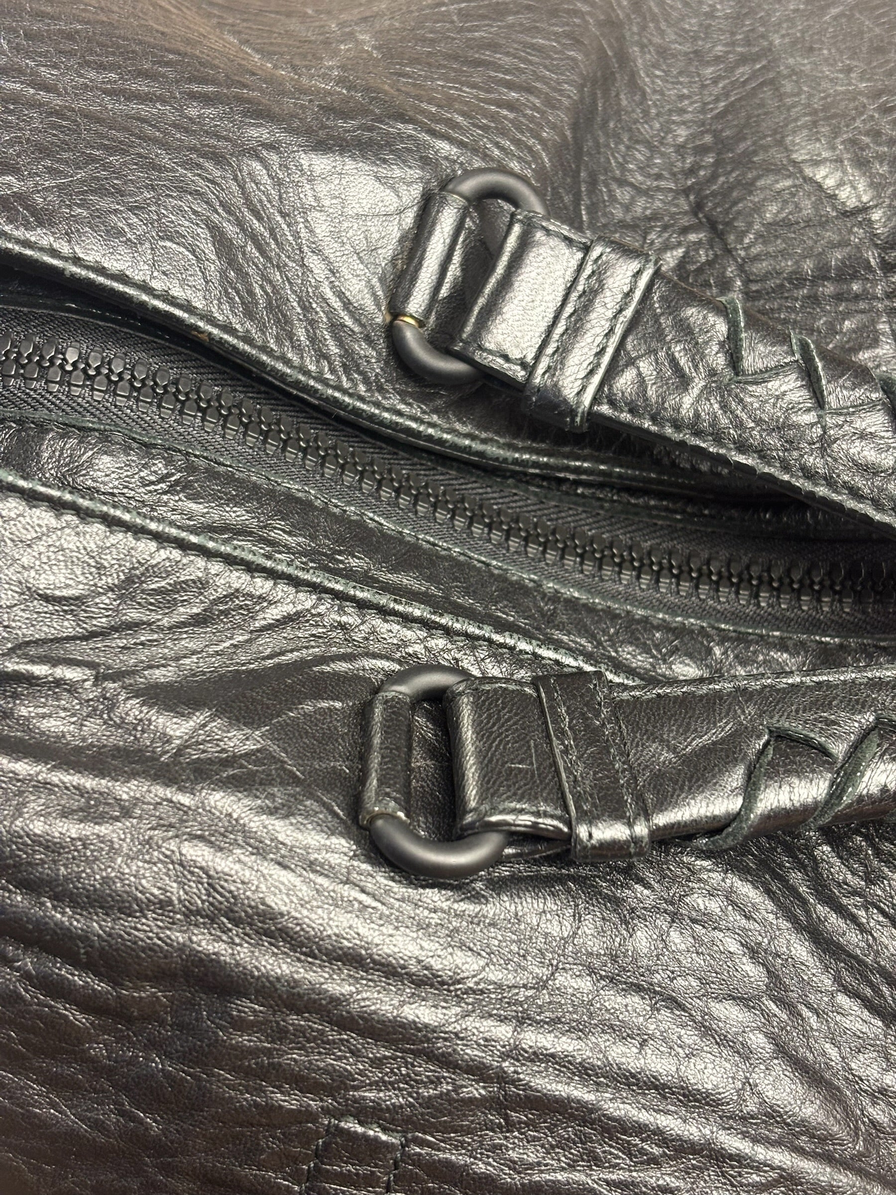 Bottega Veneta Vintage Black Leather Cervo Cocker Hobo Bag