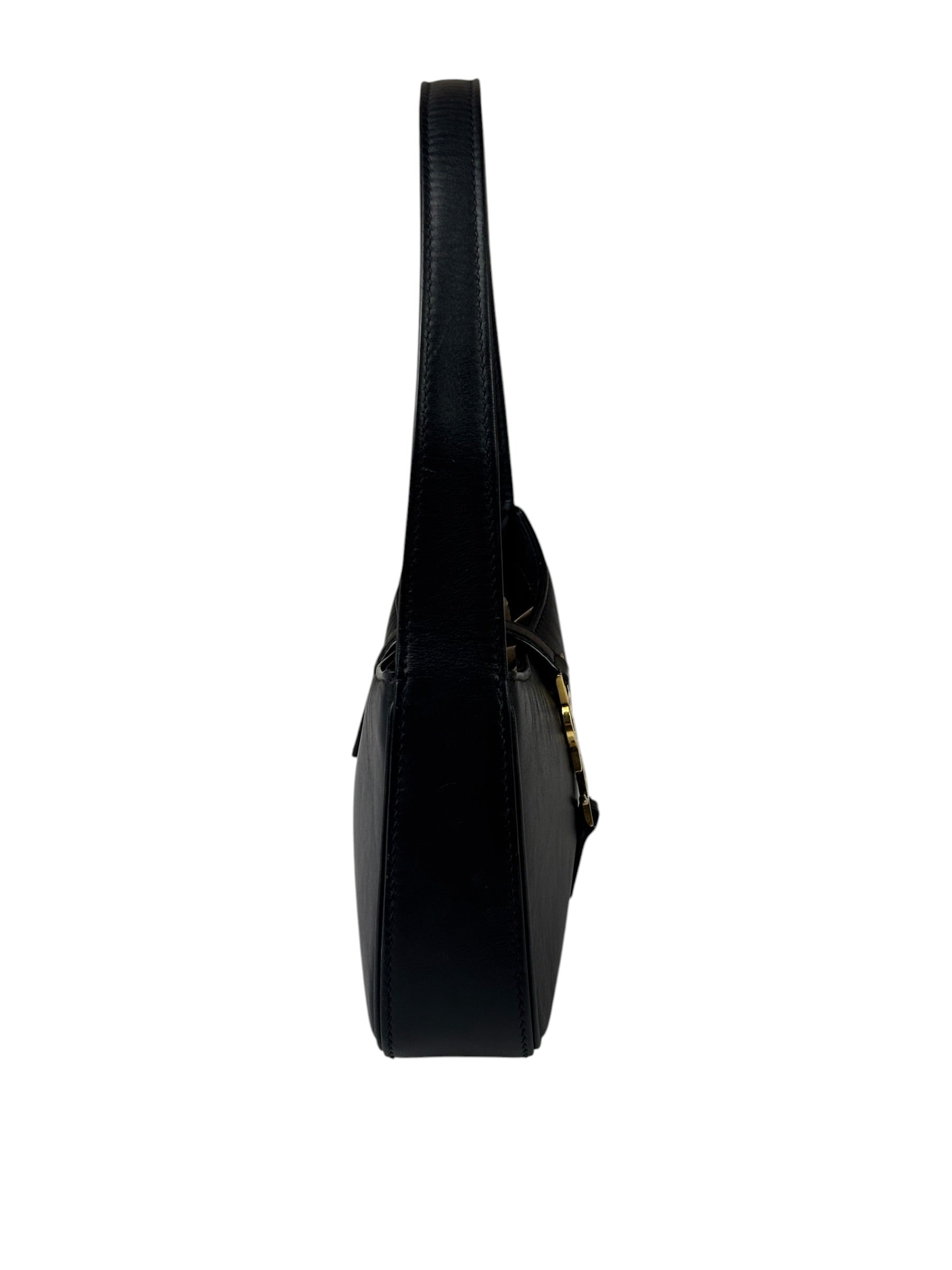 Yves Saint Laurent Black Leather Mini Le 5 À 7 Hobo Bag