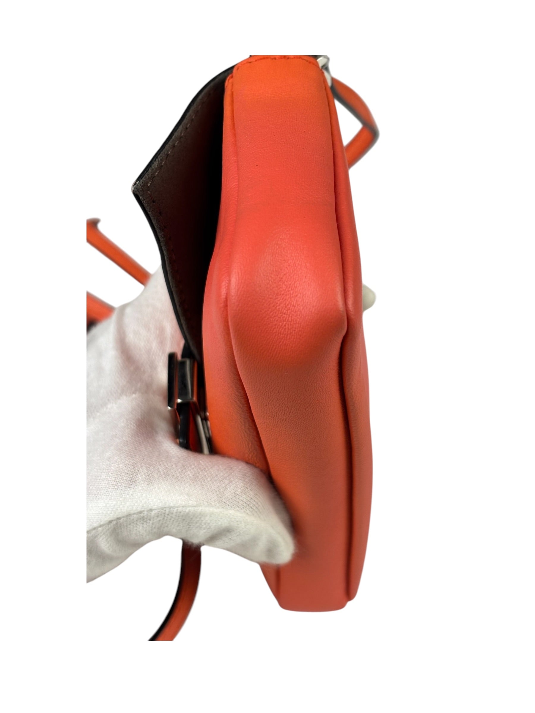 Fendi Orange Leather Mini Baguette